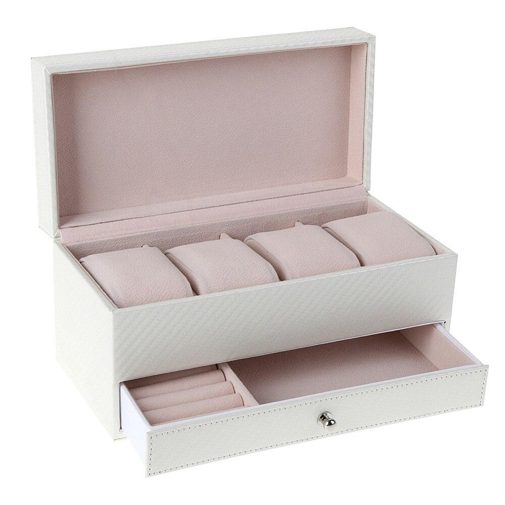 coffret montre en cuir blanc