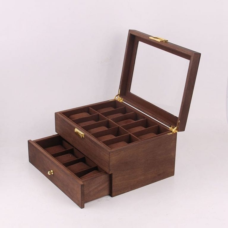 coffret de rangement en bois 14 slots