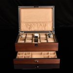 coffret montre en bois avec poche 10 slots