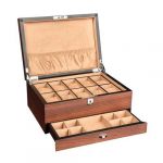 coffret montre en bois avec poche 10 slots