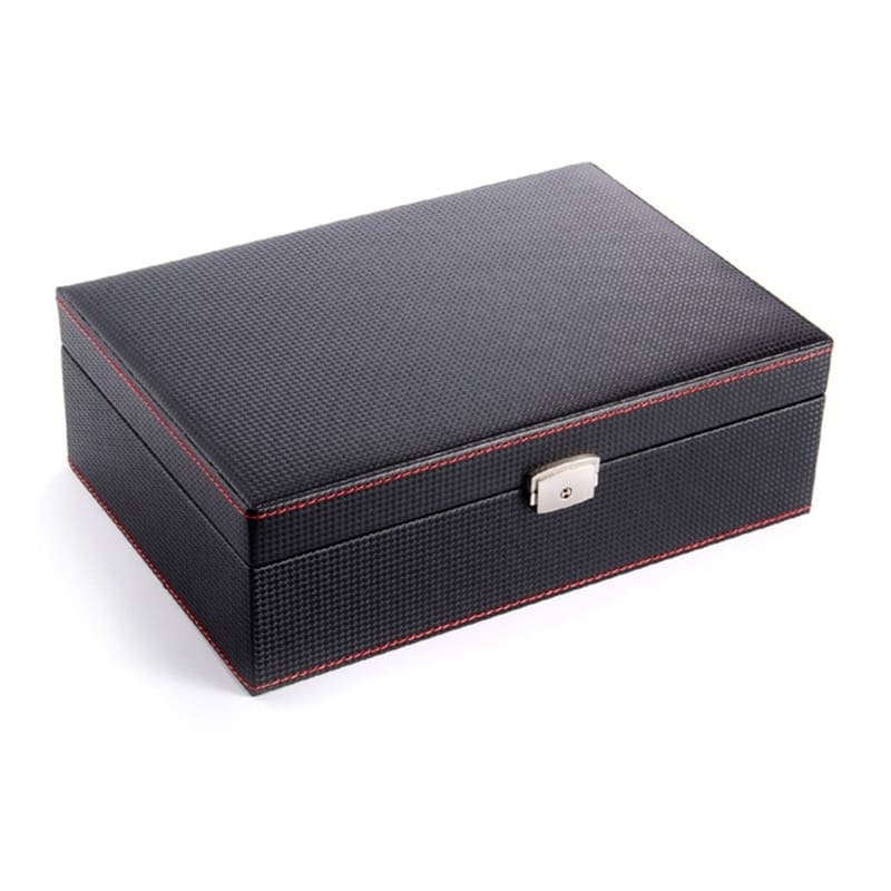 coffret montre noir carbone 10 slots