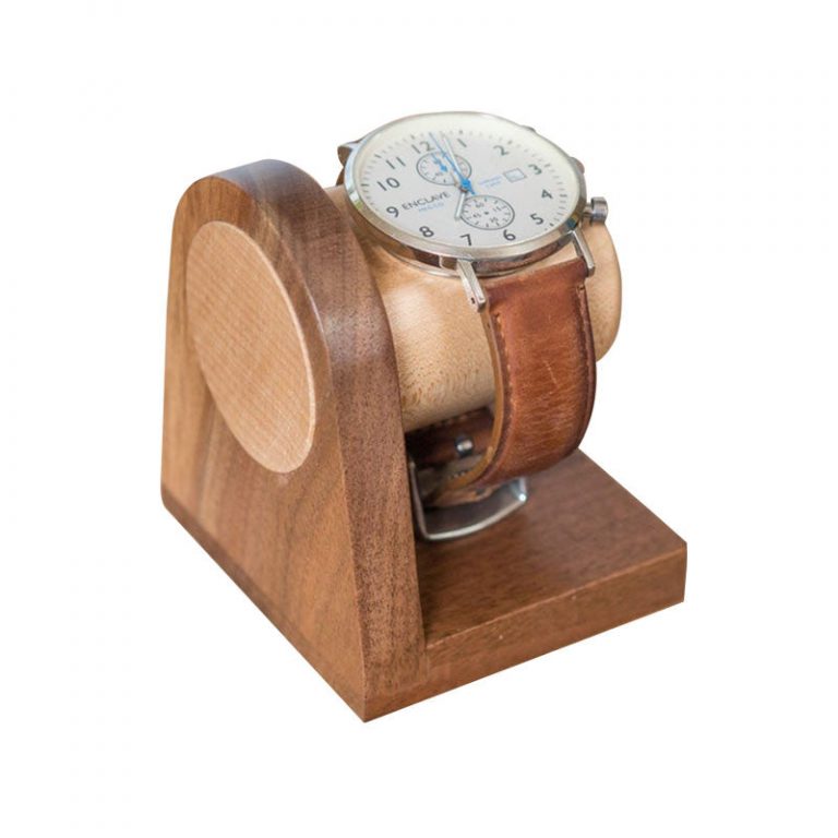 support montre homme en bois robuste